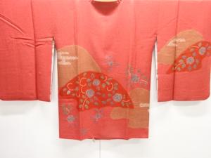 絞り遠山に花模様絵羽道行コート